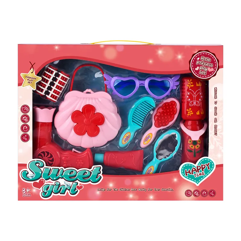 Wholesale Girls Pretend Beauty Play Kids Children Plastic Beauty Make up Hair Salon Set Toy