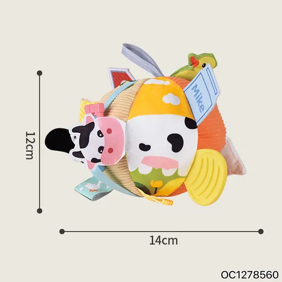 Wholesale Soft Sensory Hand Squeeze Stress Plush Stuffed Soft Ball Baby Teether Toy