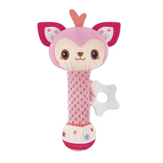 Funny Cute Shaking Hand Bells Set Infant Newborn Soft Teether Rattles Educational Comforter Toy Soothing Toy for 0 to 12 Months