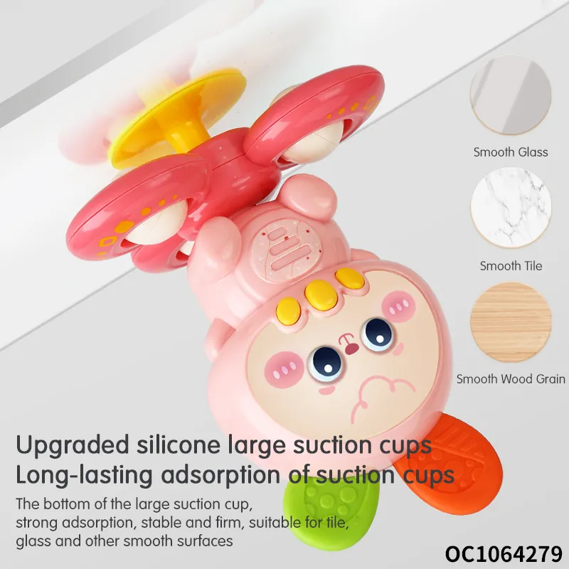 Wholesale Silicone New Born Ring Baby Teether Rabbit Educational Toys with Music