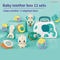 Noise Maker Sensory Toys Soft Ring Rattles for Babies Soft Toy 0 to 12 Months Toy with Elephant Storage Box