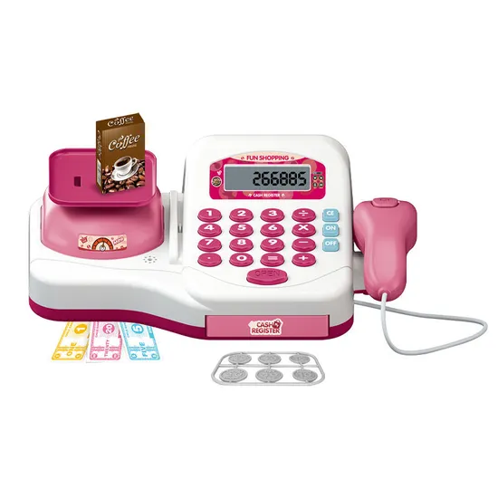 Electronic Cash Register Checkout Play Toy Supermarket Simulation Cash Register Toy with Scanner