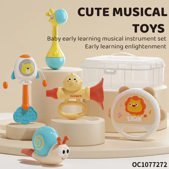 Wholesale Hand Shake Ring Rattle Silicone Baby Toys Teether