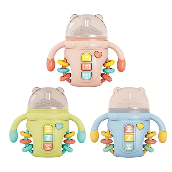 Wholesale Montessori Lovely Silicone Baby Sensory Educational Light Music Soothing Teether Toys