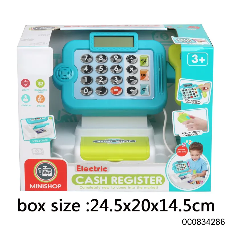 Supermarket Cashier Plastic Pretend Play Preschool Model Toy for Kids