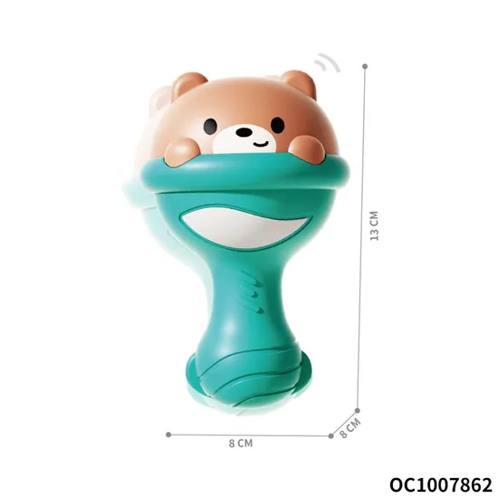 Cute Cartoon Bear Design Cheap Items Animal Grasping Toys Funny Baby Product Plastic Rattles Sand Hammer Toys for Wholesale