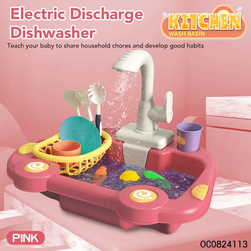 Wholesale Pretend Play Vegetable Washing Tableware New Vegetable Fruit Food Spray Sink Kitchen Toy for Kids