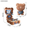 Cartoon Bear Design Backpack Plastic Nuts and Screws Kids Pretend Role Play Hand Tools Toy for Boys Wholesale