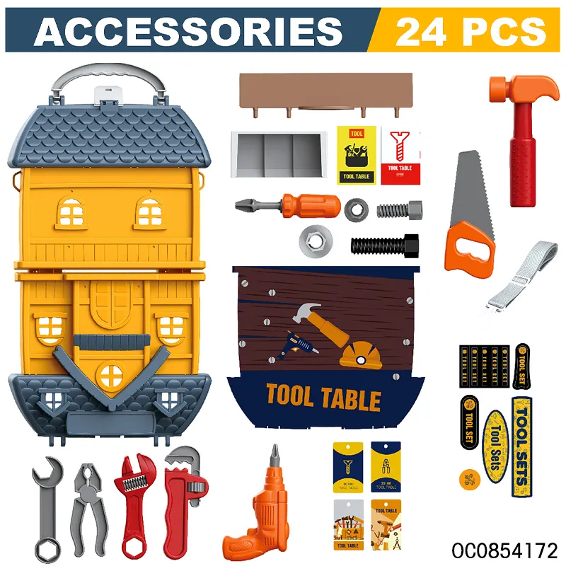 Wholesale 24PCS Drill Machine Set Hand Tools Toys with Backpack