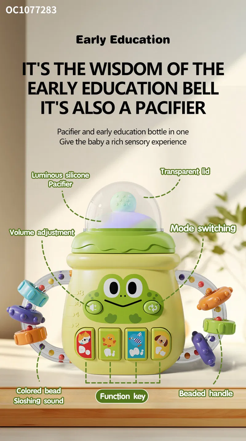 Wholesale 2in1 Baby Sensory Toys Rattle Plastic Electric Baby Teether Silicone Chewing Toy for Baby Toys with Music