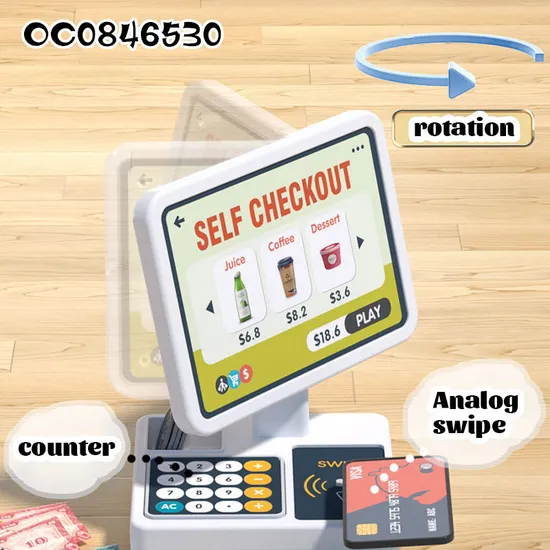 Pretend Simulation Cashier Counter Children Play Grocery Shopping Games Cart Supermarket Big Size Supermarket Toy for Sale