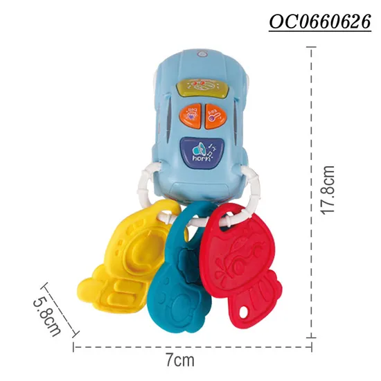 Montessori Car Music Key Baby Rattle Toy Educational Key Toys for Baby