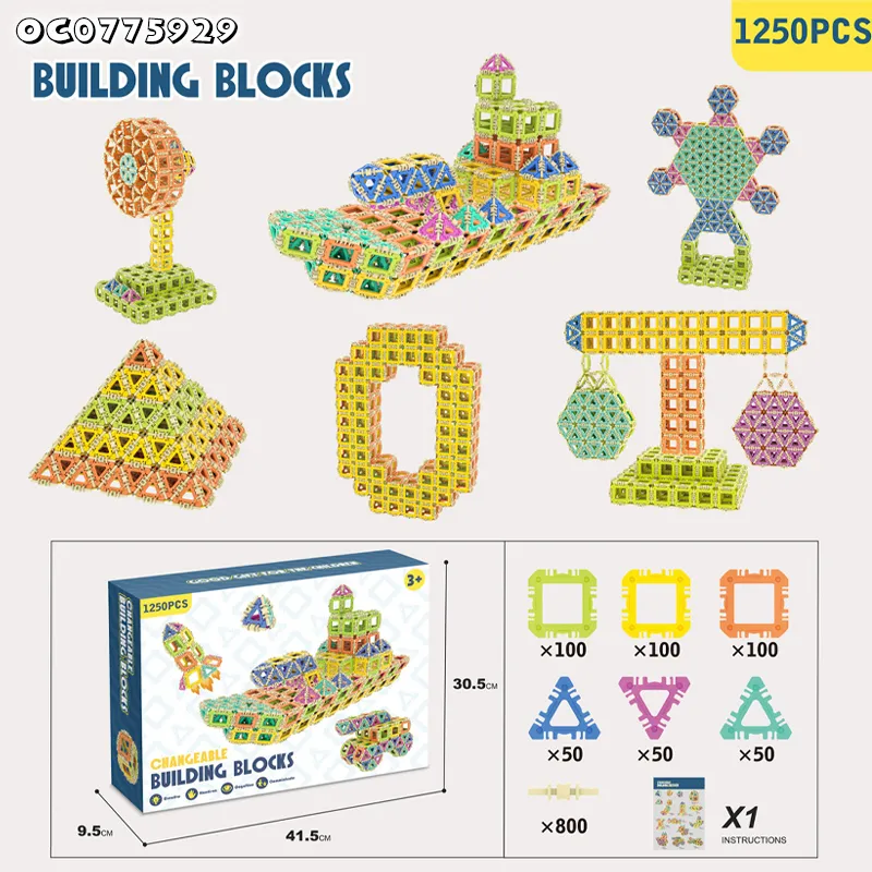 Wholesale Montessori Creative Gift Educational Plastic DIY Blocks Building Toys for Kids