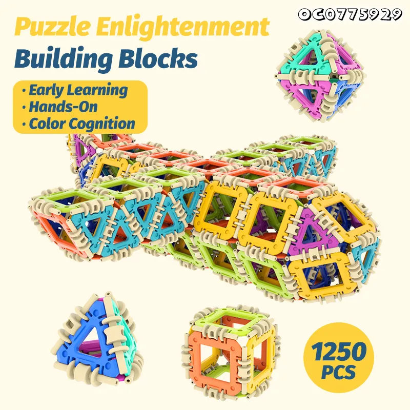 Wholesale Montessori Creative Gift Educational Plastic DIY Blocks Building Toys for Kids