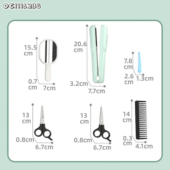 Portable Electric Hair Styling Tools Straightener Haircut Kits Kids Hair Salon Beauty Set Beauty Fashion Toys Girls Tool Toys