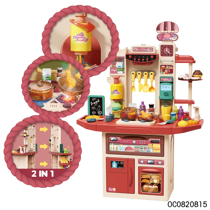 Children Pretend Play Preschool Model Home Big Supermarket Kids Cashier Game Register Toys with Goods Shelves