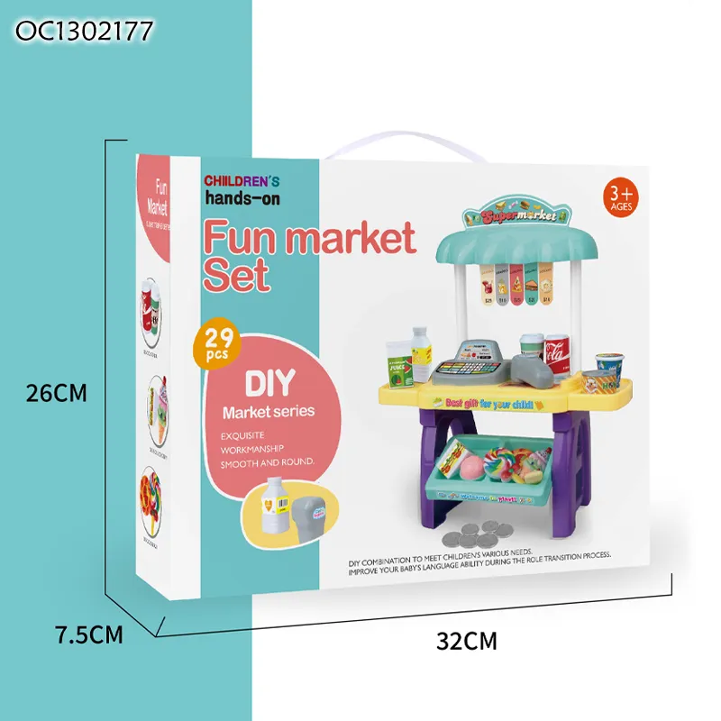 Trending New Arrivals DIY Shopping Games Supermarket Pretend Play Scanner Convenience Store Kitchen Set Miniature Toy for Kids