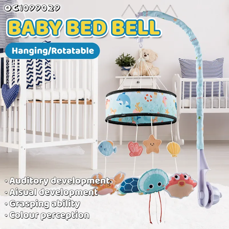 New Arrivals Custom Soft Bebe Musical Felt Stars Hanging Toys Baby Bracket Mobile Crib Rotate Bed Bell Toy Holder White Rattle Toy