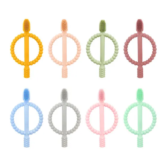 Wholesale New Lovely Toothbrush Shape Silicone Infant Baby Teether Comfort PC Toy Wholesale