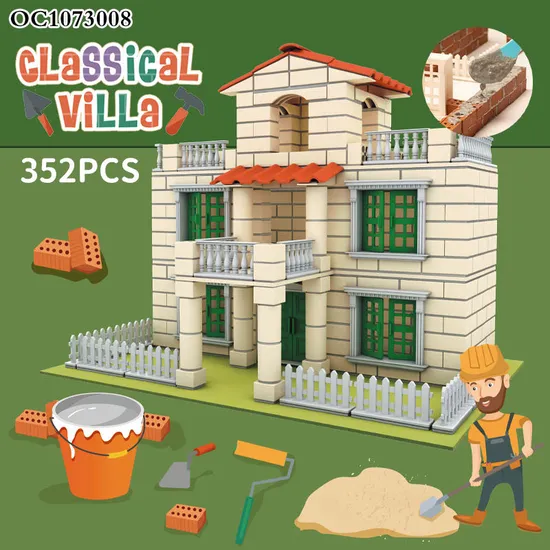 Wholesale Montessori Educational House DIY Plastic Handmade Creative Building Blocks Toy for Kids