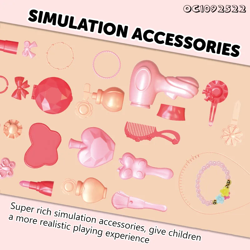 Wholesale Pretend Beauty Fashion Kids Girls Makeup Set Dressing Table Toy with Mirror