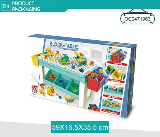 Wholesale Montessori Educational Plastic Animal Building Block Table Toy for Kids