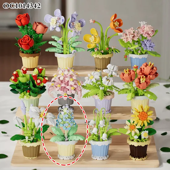 Wholesale Montessori Educational 202PCS Plastic Flower Popular DIY Handmade Building Block Sets Toy