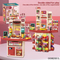 Children Pretend Play Preschool Model Home Big Supermarket Kids Cashier Game Register Toys with Goods Shelves