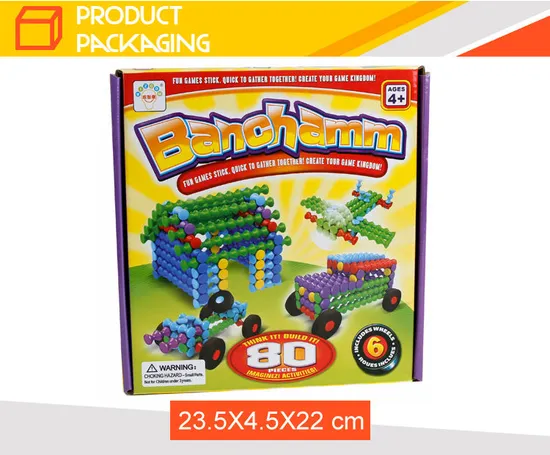 Wholesale Montessori Educational 80PCS Plastic Bamboo Building Blocks Toys for Kids