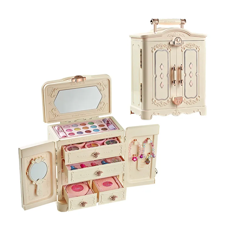 Wholesale Beauty Make up Kit Washable Makeup Girls Toy Cosmetics Pretend Makeup Box Play Set for Kids
