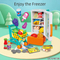 Simulation Food Plastic Toy Electric Mini Refrigerator Pretend City Play Houses with Supermarket Shopping Cart for Kids Children