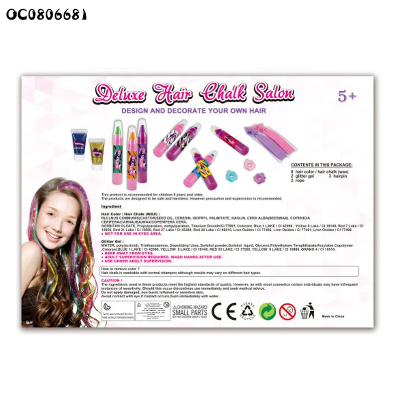 Wholesale Hair Colour Dye Pen Kids Beauty Fashion Makeup Sets Make up Toys for Baby Girls