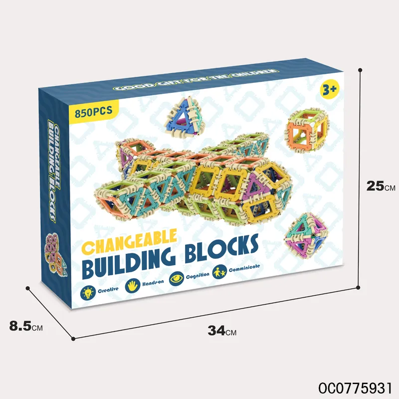 Wholesale Educational Montessori 850PCS Plastic Dly Building Block Toy for Kids