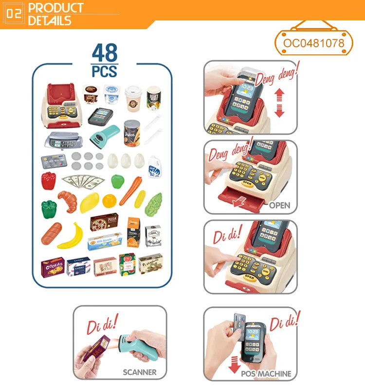 Supermarket Shopping Role Play Toys Kids Shop Toys with Cash Register