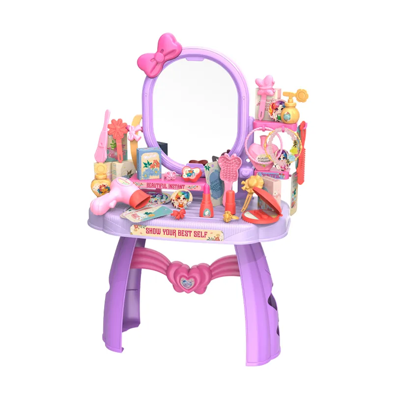 Gift Beauty Play Set Small Makeup Mirror Dressing Table Set Fashion Cosmetic Toy for Kids