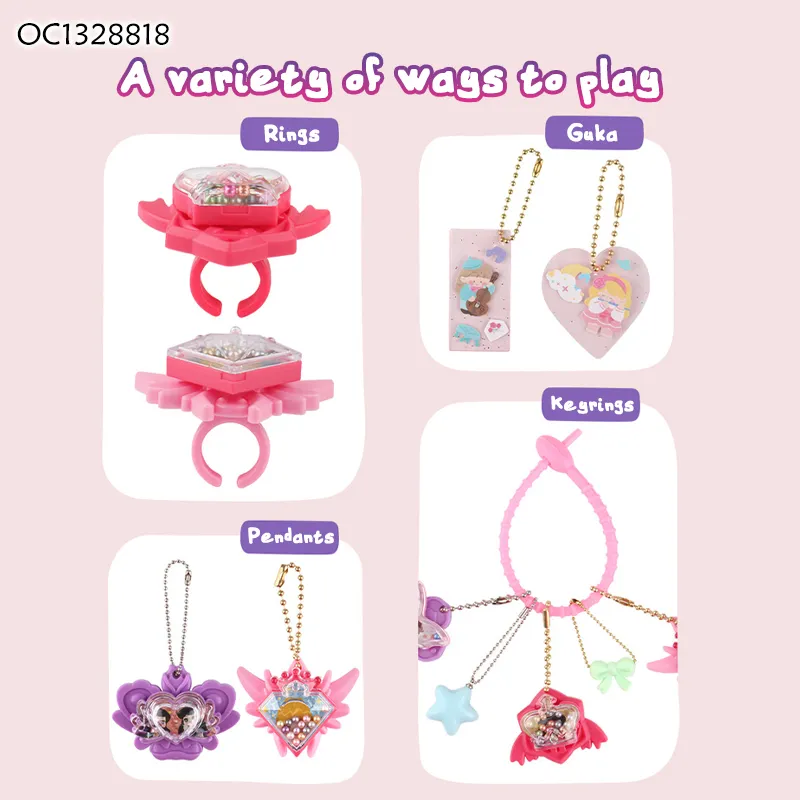 DIY Pink Jewelry Box Fashion Girl Makeup Making Ring Ideas Mini Cosmetic Make up Toys for Girls