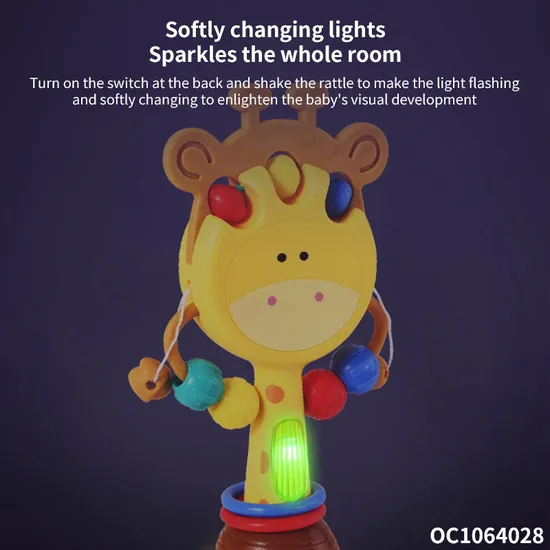 Wholesale Baby Hand Shake Teether Rattle Musical Light up Plastic Baby Montessori Sensory Toys