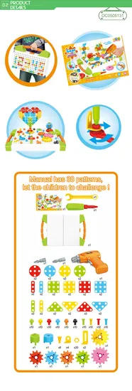 Wholesale Educational Montessori Plastic Popular DIY Creative Block Building Toy