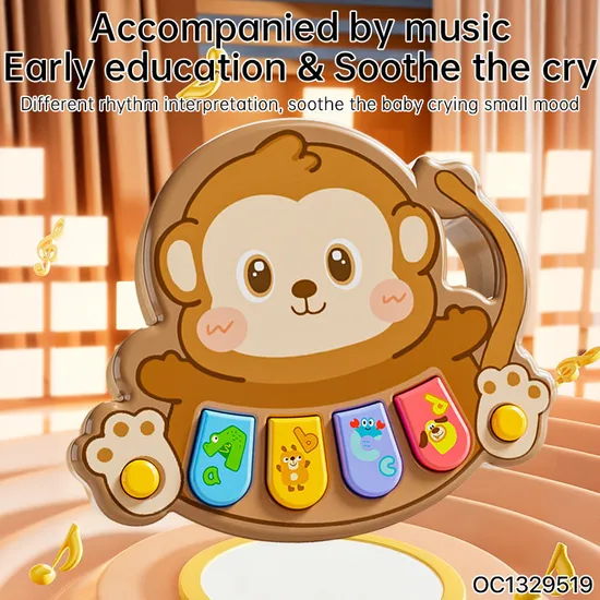 Wholesale Montessori Cute Cartoon Animal Monkey Baby Soothing Toys Set Electric Educational Musical Piano Keyboard for Wholesale