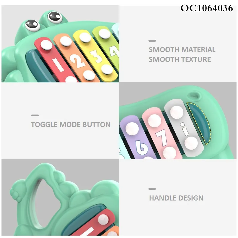 Wholesale Educational Intellectual 2 in 1 Baby Montesori Sensory Keyboards Music Electronic Piano Xylophone Musical Instrument Toy