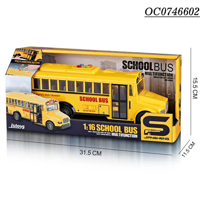 Wholesale Miniature Mini Car Friction School Bus Baby Music School Bus Toy Model for Kids with Light Sound