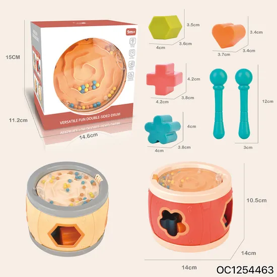 Wholesale Children Happy Musical Toys Educational Hand Bells Rattle Drum