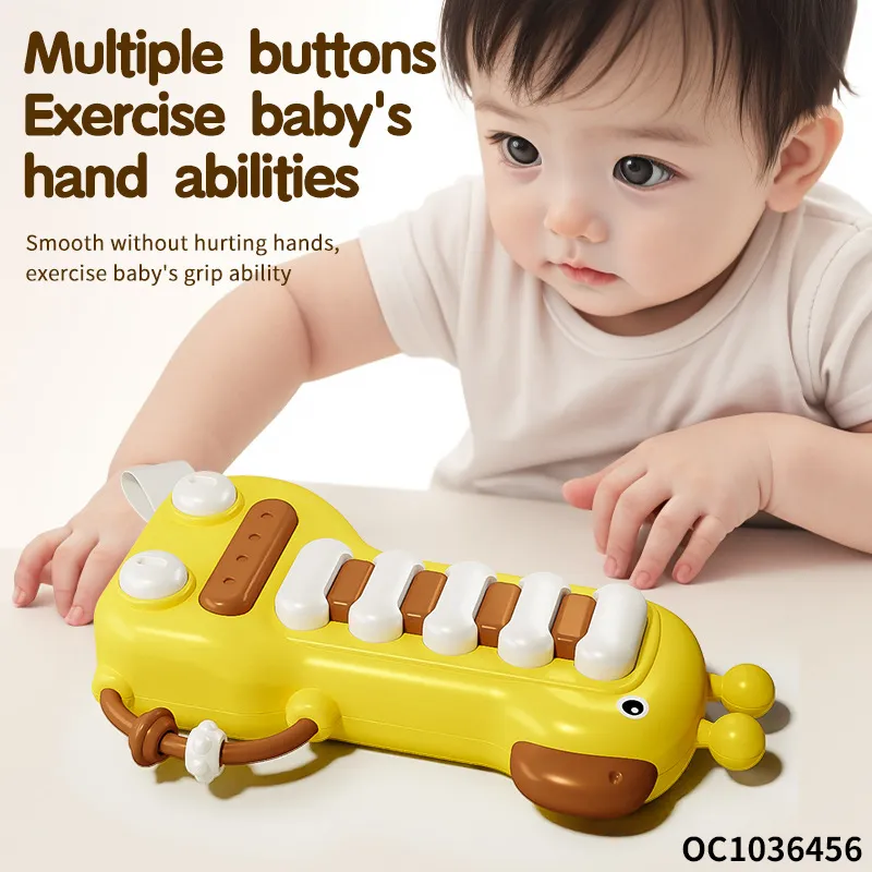 Wholesale Plastic Cartoon Giraffe Keyboards Music Electronic Baby Musical Piano Keyboard Toy