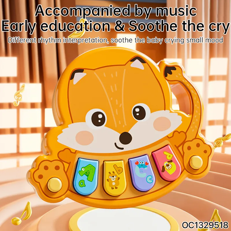 Wholesale Cartoon Children's Electronic Animal Baby Montessori Sensory Rainbow Keyboard Toy Portable Piano