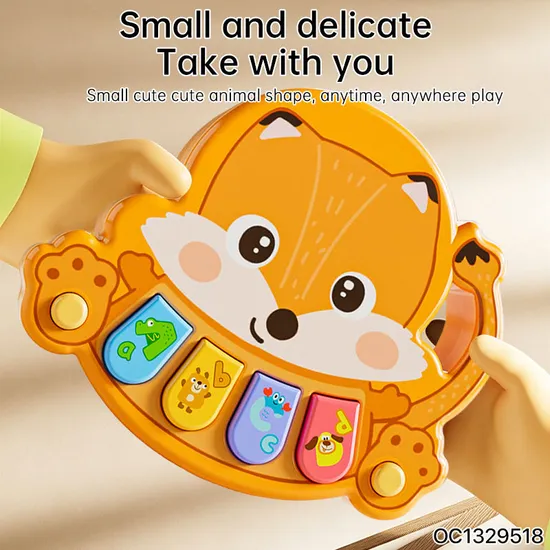 Wholesale Cartoon Children's Electronic Animal Baby Montessori Sensory Rainbow Keyboard Toy Portable Piano