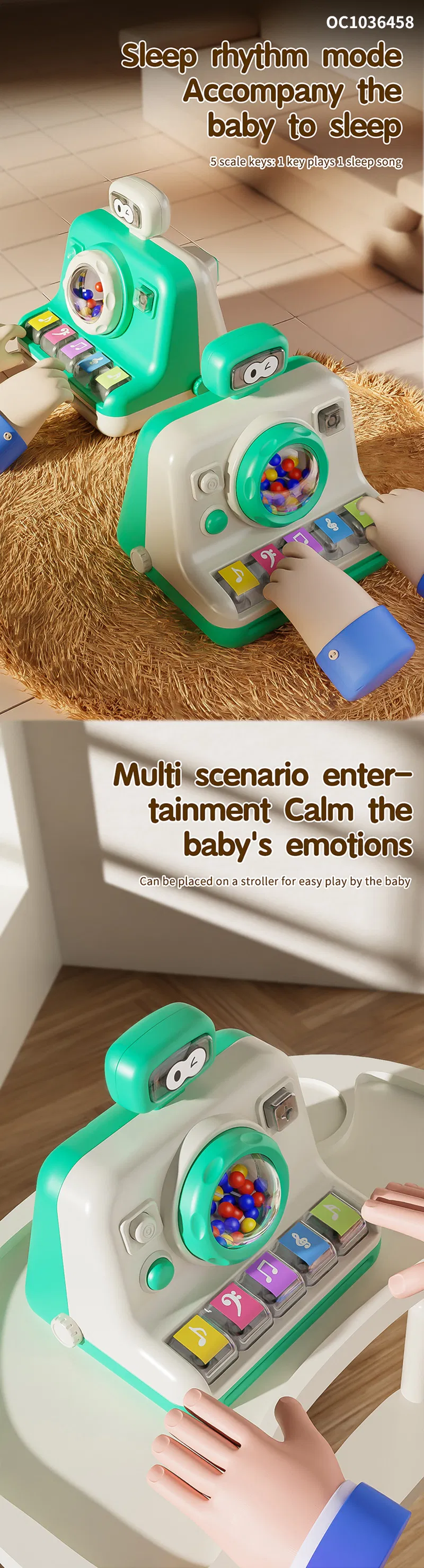 Wholesale Sensory Toy Musical Instruments Kids Toys Educational Learning Baby Piano with Light