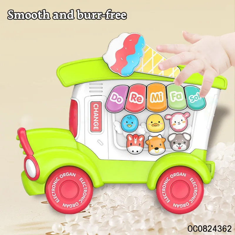 Wholesale Montessori Cartoon Ice Cream Keyboards Music Electronic Piano Baby Musical Instruments Toys