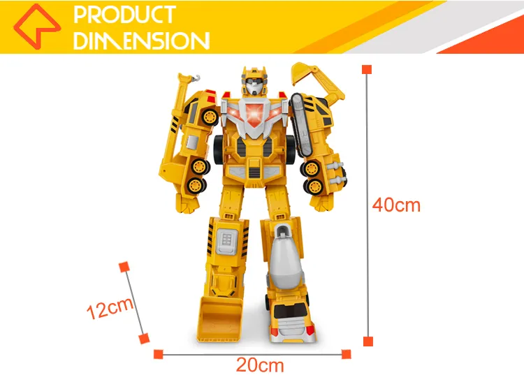 Wholesale Kids Interactive Intelligent 5PCS in 1 Magnet Construction Car Transform Robot Toy