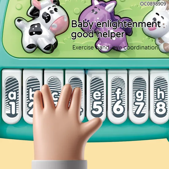 Wholesale Dinosaur Piano Musical Instruments Battery Operated Light-up Keyboard Toy for Kids