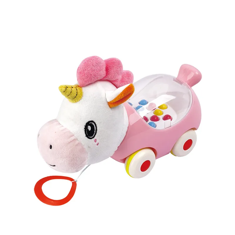 Wholesale Educational Learn to Walk Rope Pull Car Custom Horse Stuffed Animal Soft Horse Plush Toys